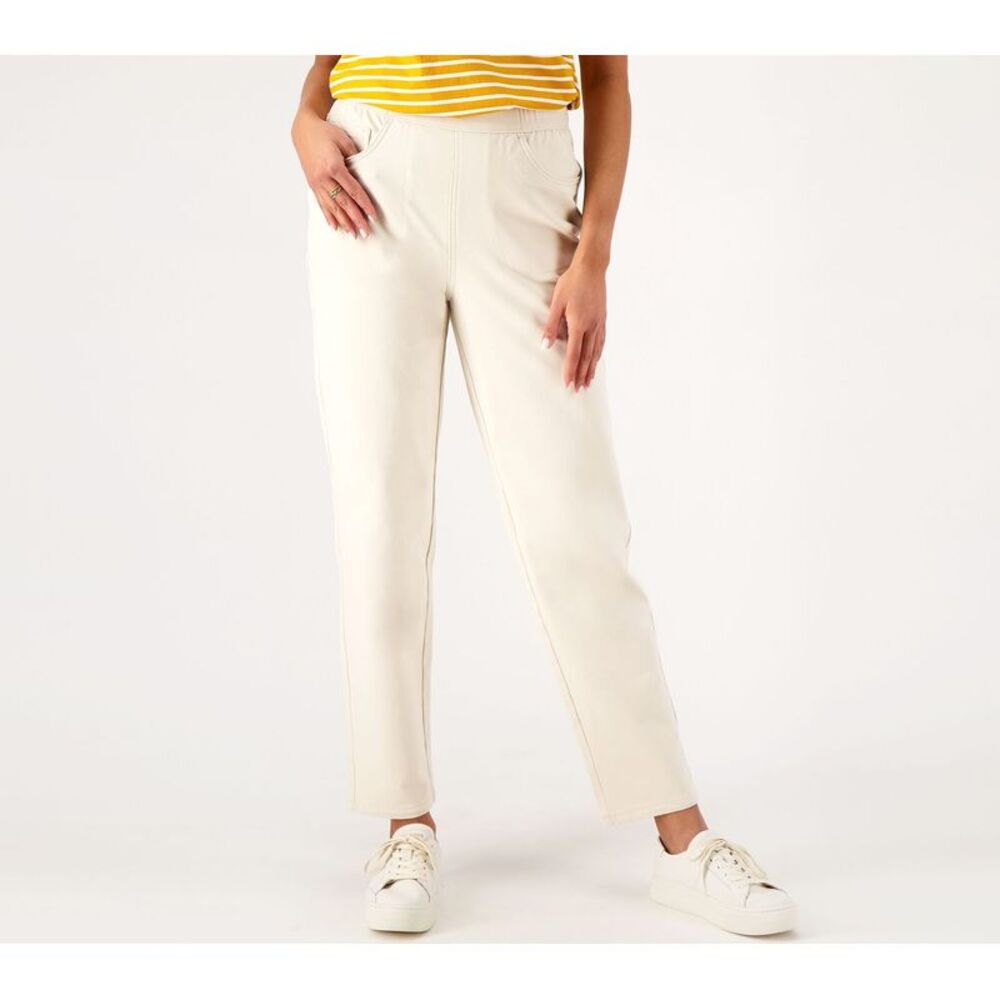 Quacker Factory Women's Pants Sz 2XS Short DreamJeanne Pull-On Gray